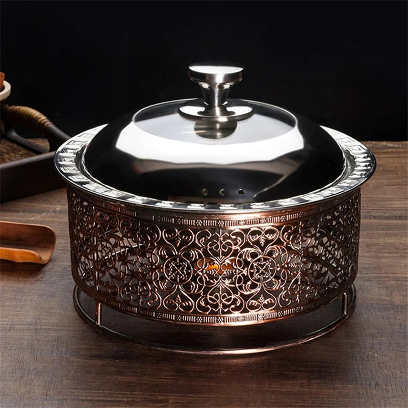 Vintage Stainless Steel Alcohol Heating Pot - Creative Insulation Furnace - Julia M LifeStyles