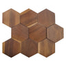 Walnut Wood Mosaic Tile Wall Sticker for TV Background Art Wall Decoration Modern 3D Wood Hexagon Wooden Panel Wall Panel - Julia M LifeStyles