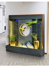 Water Curtain Wall Flowing Water Ornaments Humidified Rockery House Modern Hallway Screen Fish Pond Hotel Creative Front Desk Wall Fountain - Julia M LifeStyles