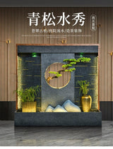 Water Curtain Wall Flowing Water Ornaments Humidified Rockery House Modern Hallway Screen Fish Pond Hotel Creative Front Desk Wall Fountain - Julia M LifeStyles