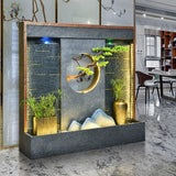 Water Curtain Wall Flowing Water Ornaments Humidified Rockery House Modern Hallway Screen Fish Pond Hotel Creative Front Desk Wall Fountain - Julia M LifeStyles