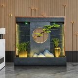 Water Curtain Wall Flowing Water Ornaments Humidified Rockery House Modern Hallway Screen Fish Pond Hotel Creative Front Desk Wall Fountain - Julia M LifeStyles