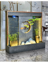 Water Curtain Wall Flowing Water Ornaments Humidified Rockery House Modern Hallway Screen Fish Pond Hotel Creative Front Desk Wall Fountain - Julia M LifeStyles