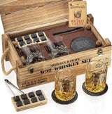 Whiskey Stones Gift Set with Glass and Wooden Crate - Julia M LifeStyles