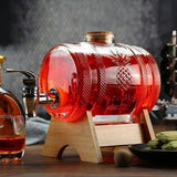 Elegant Lead-Free Glass Whiskey Decanter with Wooden Support - Julia M LifeStyles