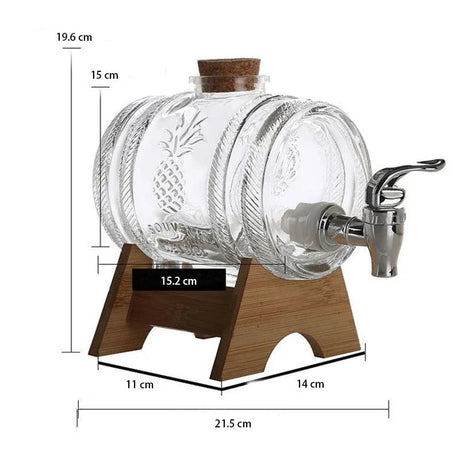 Whiskey Wine Decanter with Wooden Support for Liquor, Scotch Bourbon Barware, Lead - Free Glass Barware, Classical Fashion - Julia M LifeStyles