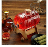 Whiskey Wine Decanter with Wooden Support for Liquor, Scotch Bourbon Barware, Lead - Free Glass Barware, Classical Fashion - Julia M LifeStyles