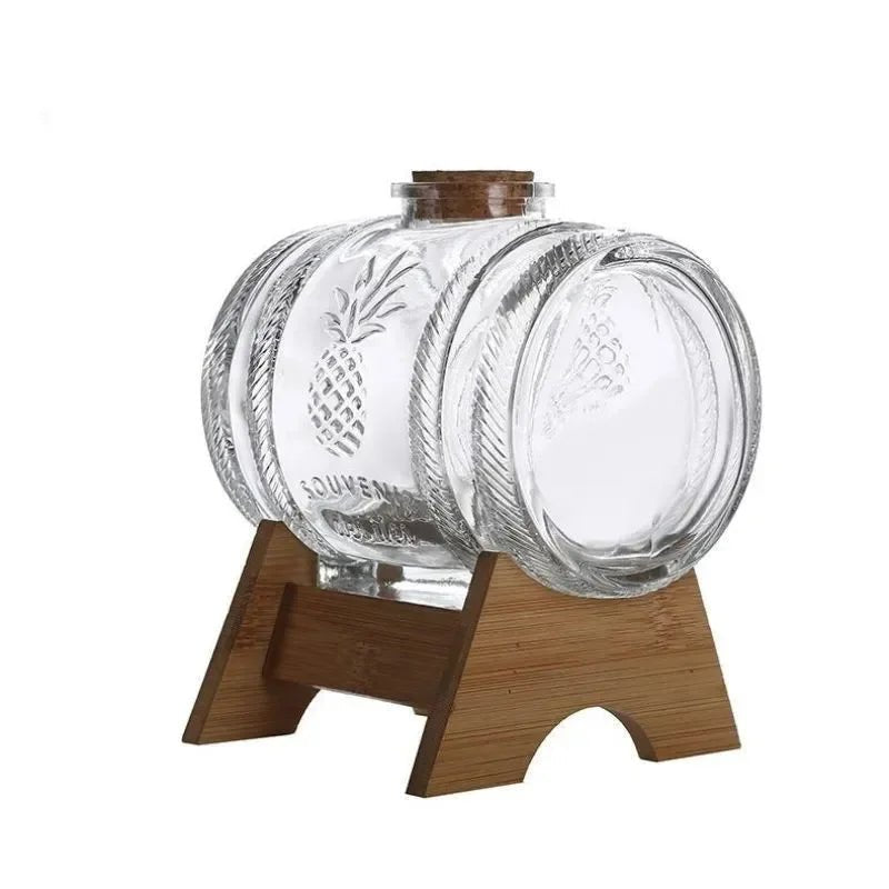 Elegant Lead-Free Glass Whiskey Decanter with Wooden Support - Julia M LifeStyles