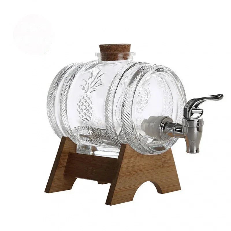 Whiskey Wine Decanter with Wooden Support for Liquor, Scotch Bourbon Barware, Lead - Free Glass Barware, Classical Fashion - Julia M LifeStyles