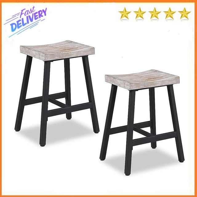 White Backless Bar Stools, Set of 2 - Julia M LifeStyles