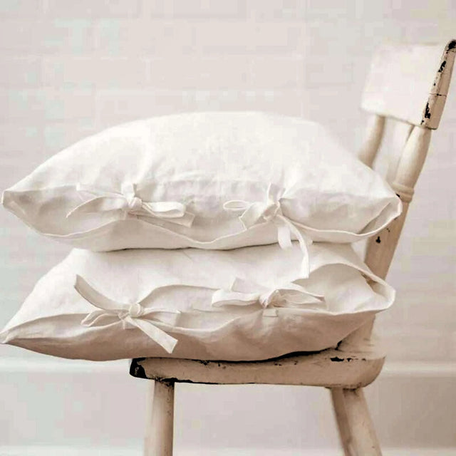 White Linen Nordic Pillowcase Set - King Size (2PCS) pillowcases & shams Julia M Home & Kitchen   