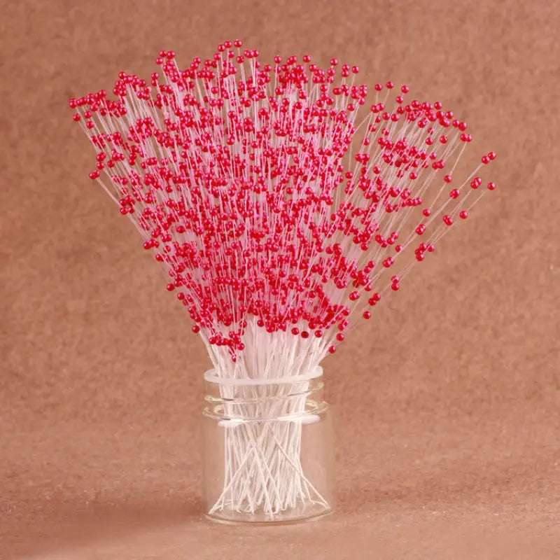 White Pearl Beaded Flower Stems - Julia M LifeStyles