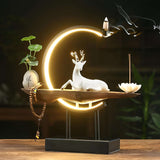 White Porcelain Deer USB Plug - In Light Ring - Julia M LifeStyles