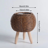 Wicker Basket Rattan Planting Flower Pot Handmade Woven Storage Basket Laundry Basket Floor To Floor Potted Green Plant Pots - Julia M LifeStyles