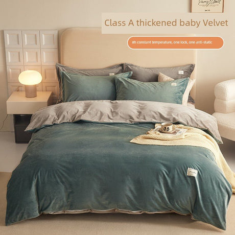 Winter Bed Milk Fiber Thickened Four - Piece Set - Julia M LifeStyles