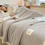 Winter Coral Fleece Minimalist Bed Blanket - Julia M LifeStyles