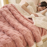 Winter Coral Fleece Minimalist Bed Blanket - Julia M LifeStyles