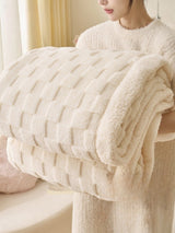 Winter Coral Fleece Minimalist Bed Blanket - Julia M LifeStyles