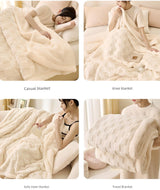 Winter Coral Fleece Minimalist Bed Blanket - Julia M LifeStyles