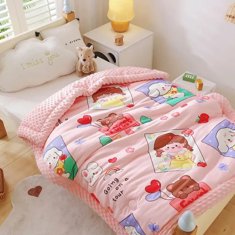 Winter Warm Baby Quilt Comforter Quilted Blanket Summer Soft Nap Cover Bed Thick Blanket Newborn Infant Swaddle Wrap Bedding - Julia M LifeStyles