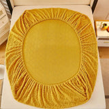 Winter Warm Yellow Taff Velvet Fleece Bed Sheet - Julia M LifeStyles