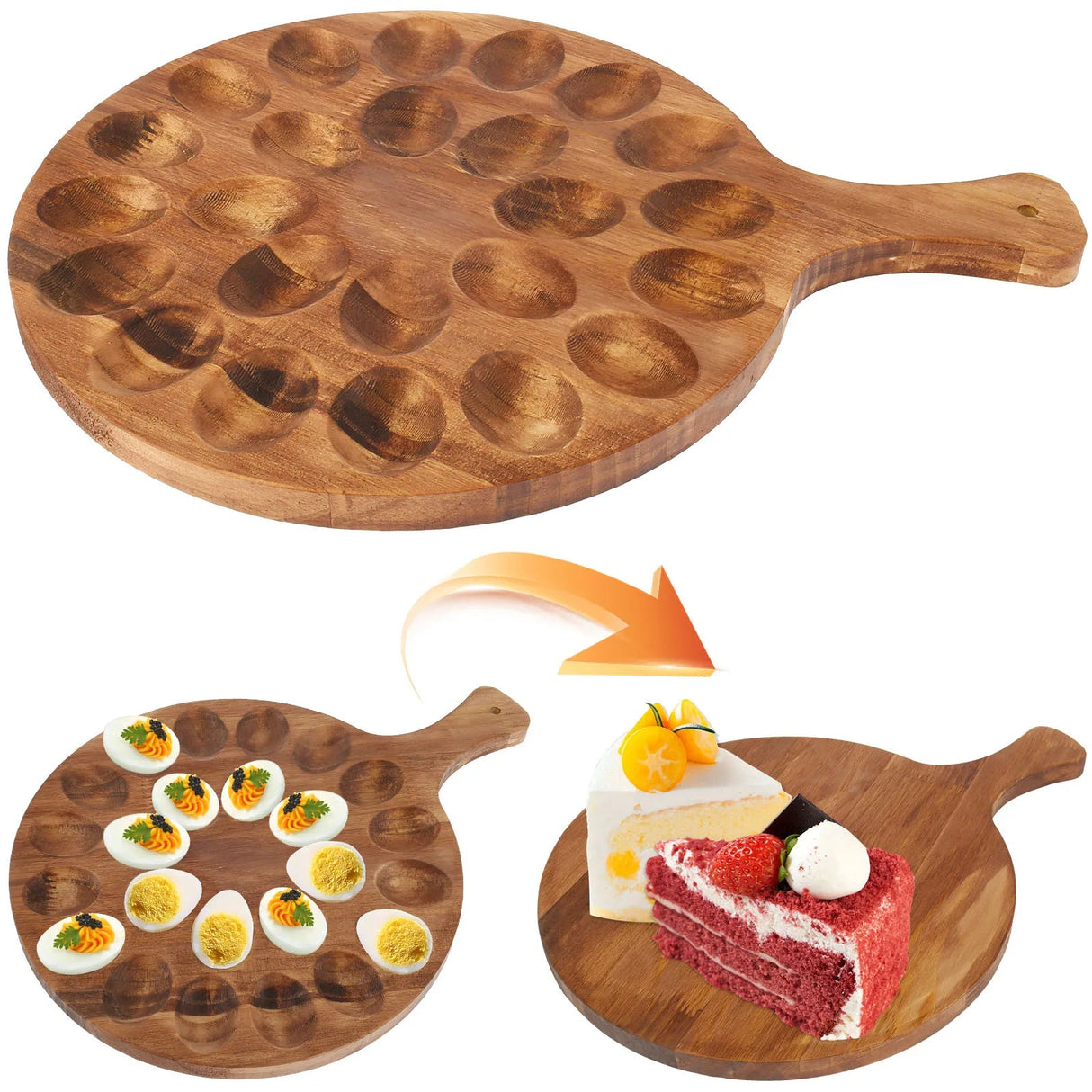 Wood Egg Holder & Charcuterie Board - Julia M LifeStyles