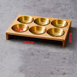 Wooden Condiment Set with Stainless Steel Dip Bowls on Bamboo Tray - Julia M LifeStyles