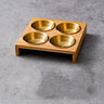 Wooden Condiment Set with Stainless Steel Dip Bowls on Bamboo Tray - Julia M LifeStyles