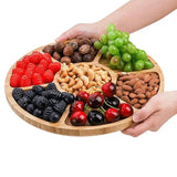 Wooden Divided Round Serving Tray - Perfect for Parties - Julia M LifeStyles