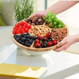 Wooden Divided Round Serving Tray - Perfect for Parties - Julia M LifeStyles