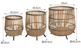 Wooden Rattan Flower Stand with Minimalist Design for Indoor Flower Pots & Green Plants - Julia M LifeStyles