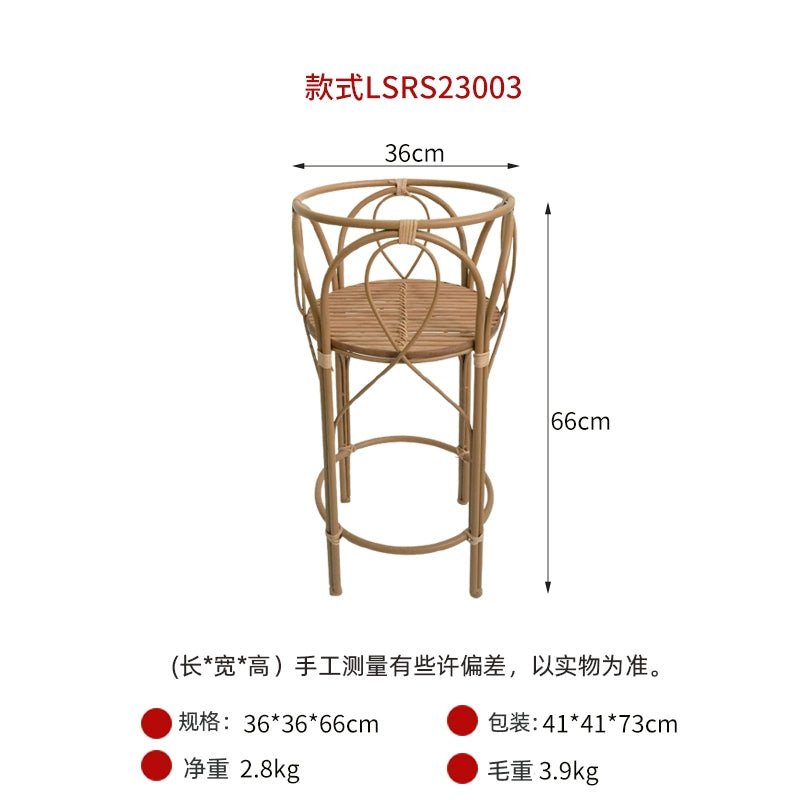 Wooden Rattan Flower Stand with Minimalist Design for Indoor Flower Pots & Green Plants - Julia M LifeStyles