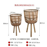 Wooden Rattan Flower Stand with Minimalist Design for Indoor Flower Pots & Green Plants - Julia M LifeStyles