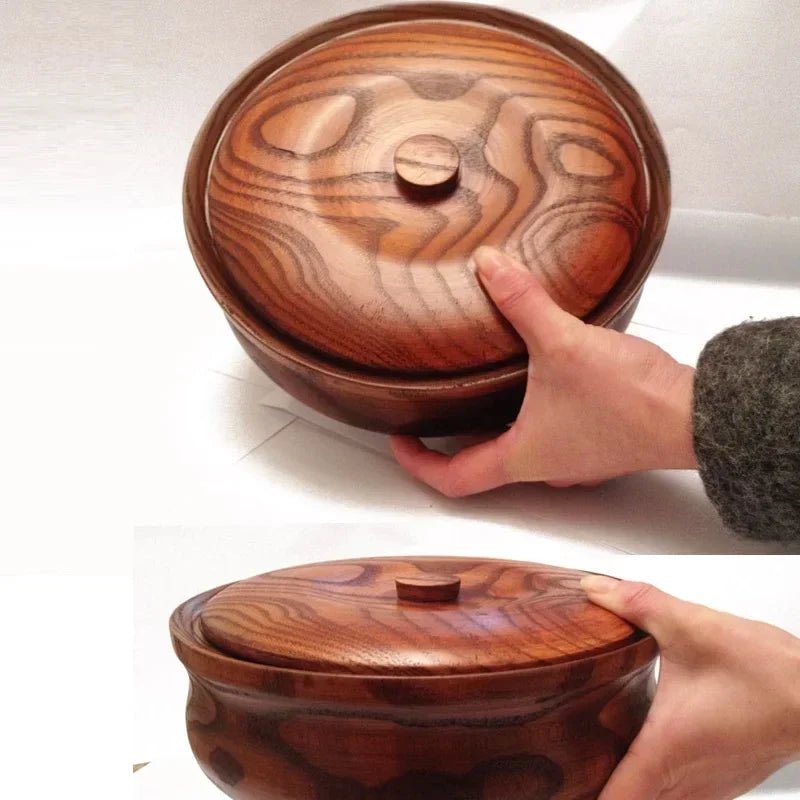 Wooden Salad Bowl with Lid - Eco - Friendly & Durable - Julia M LifeStyles