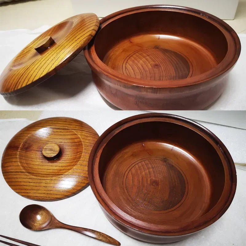 Wooden Salad Bowl with Lid - Eco - Friendly & Durable - Julia M LifeStyles