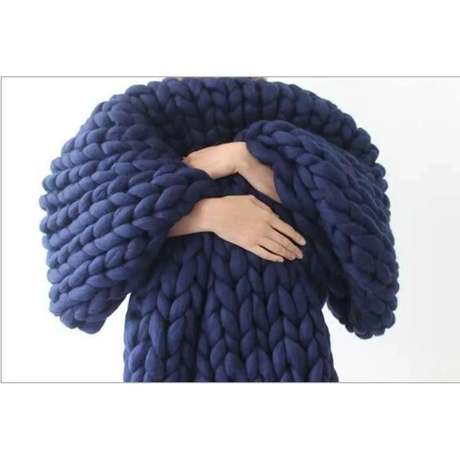 Chunky Merino Wool Blanket wool blanket Julia M Home & Kitchen picture color 100x100cm 