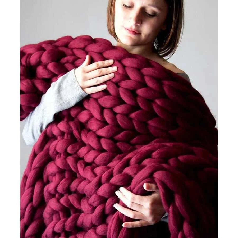 Chunky Merino Wool Blanket wool blanket Julia M Home & Kitchen picture color 9 100x100cm 