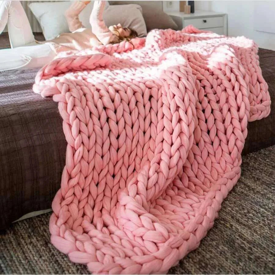 Chunky Merino Wool Blanket wool blanket Julia M Home & Kitchen picture color 12 100x100cm 