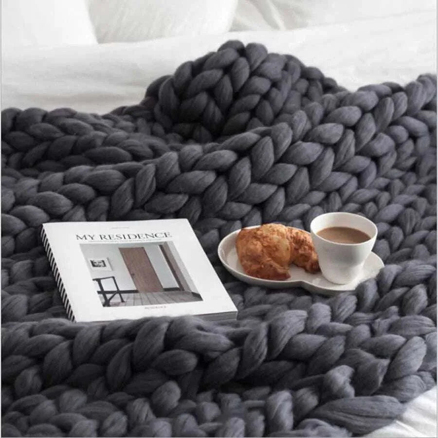 Chunky Merino Wool Blanket wool blanket Julia M Home & Kitchen picture color 13 100x100cm 
