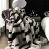 Zebra Print Luxury Faux Fur Blanket - Julia M LifeStyles