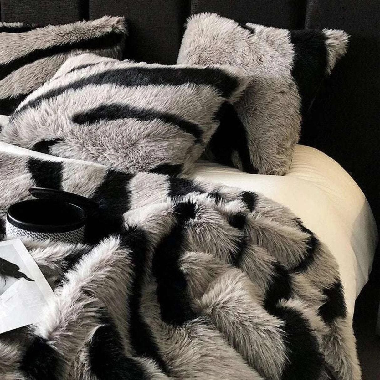 Zebra Print Luxury Faux Fur Blanket - Julia M LifeStyles