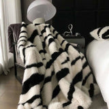 Zebra Print Luxury Faux Fur Blanket - Julia M LifeStyles