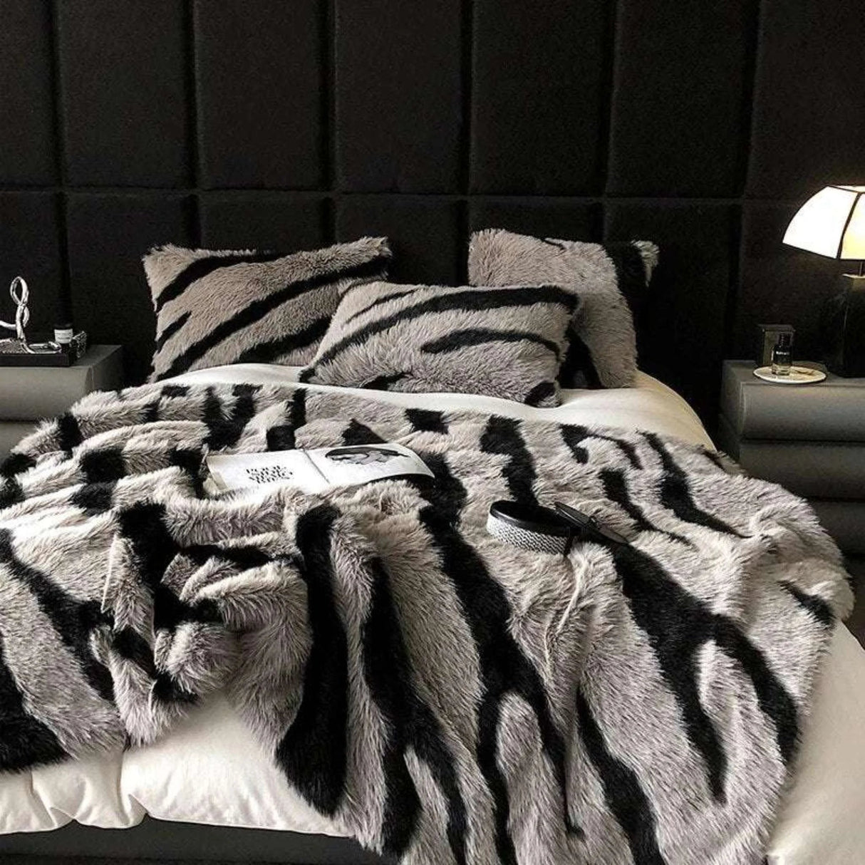 Zebra Print Luxury Faux Fur Blanket - Julia M LifeStyles