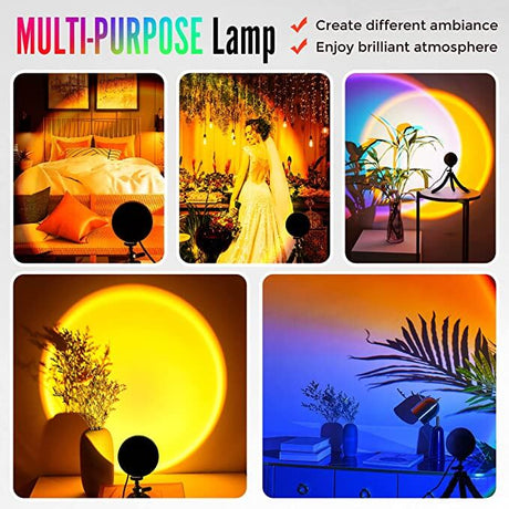 LED Projector Sunset Lamp - Create Stunning Visual Atmosphere with Customizable Settings and Music Syncing  Julia M Home & Kitchen   